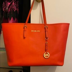 Orange Michael Kors tote